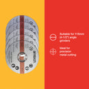 5pc 1.2mm x115mm METAL CUTTING DISCS