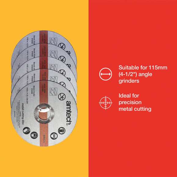 5pc 1.2mm x115mm METAL CUTTING DISCS