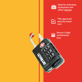 TSA APPROVED COMBINATION TRAVEL PADLOCK