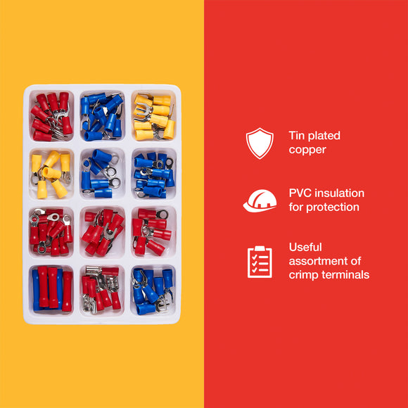 100pc ASSORTED INSULATED TERMINALS