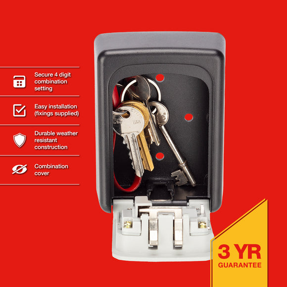 WALL MOUNTED 4 DIGIT KEY STORAGE BOX (NEW)