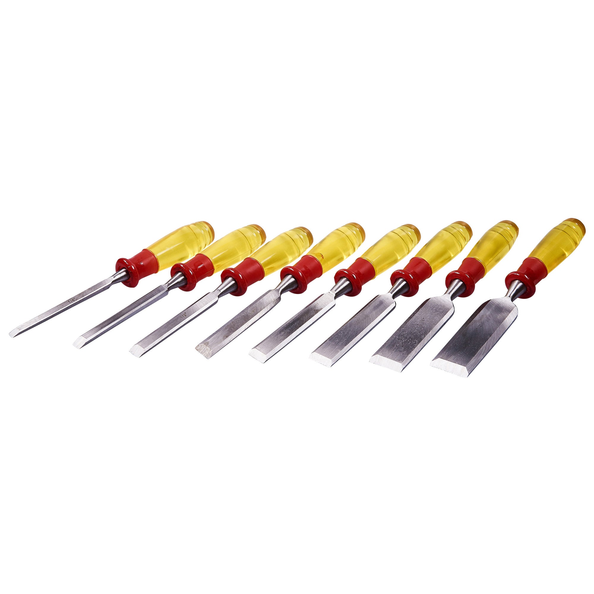 8pc SPLIT PROOF CHISEL SET IN WOODEN BOX