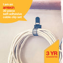 30pcs SELF-ADHESIVE CABLE CLIP SET