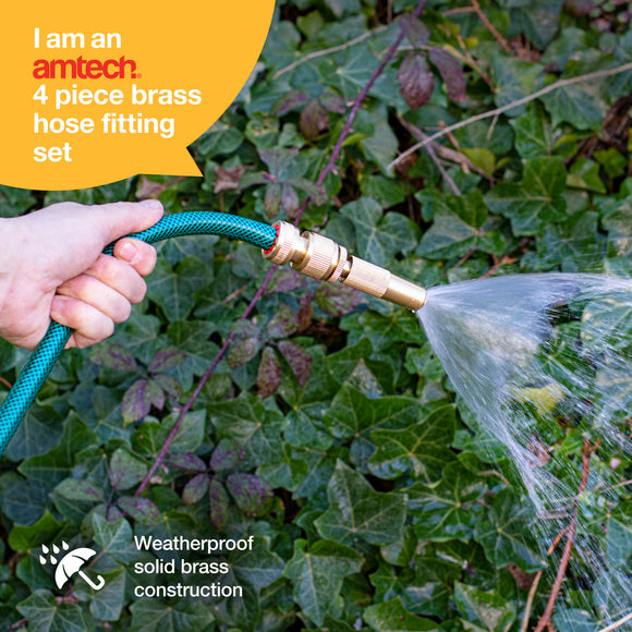 4pc BRASS HOSE FITTING SET