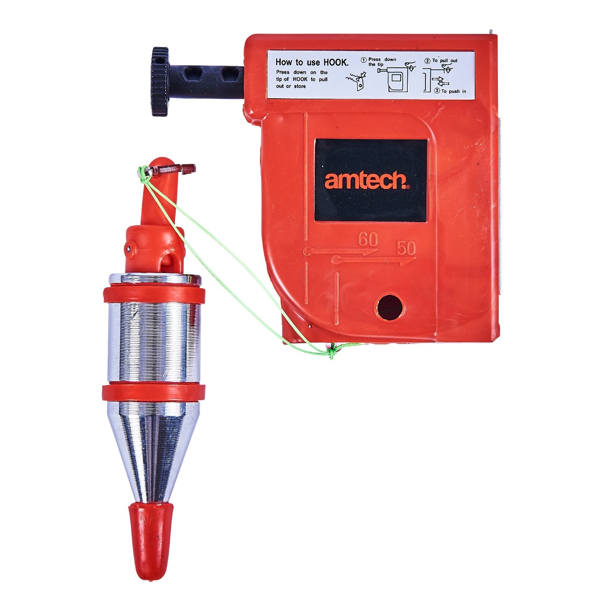 400g magnetic plumb bob & line - Amtech