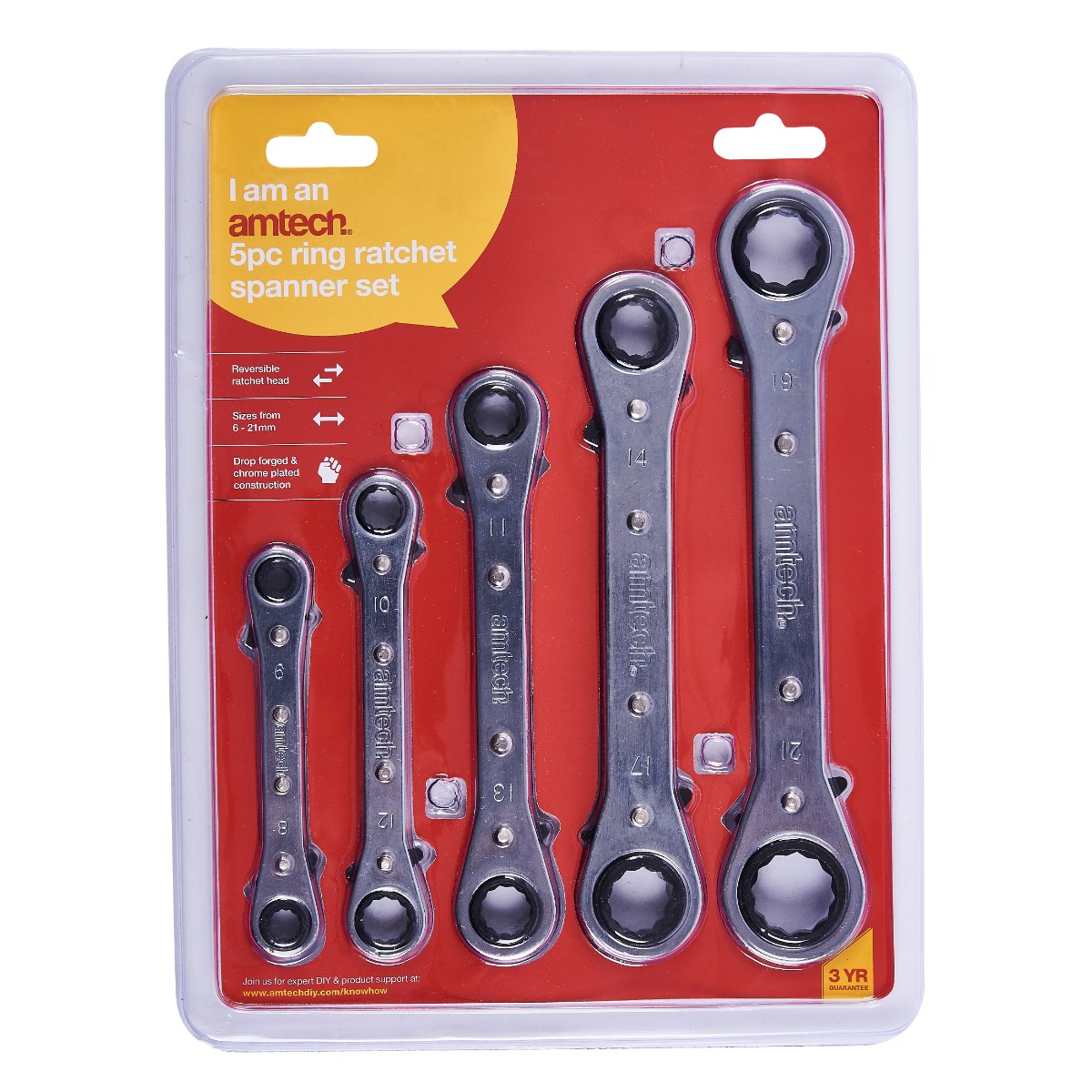 5pc ring ratchet spanner set Amtech