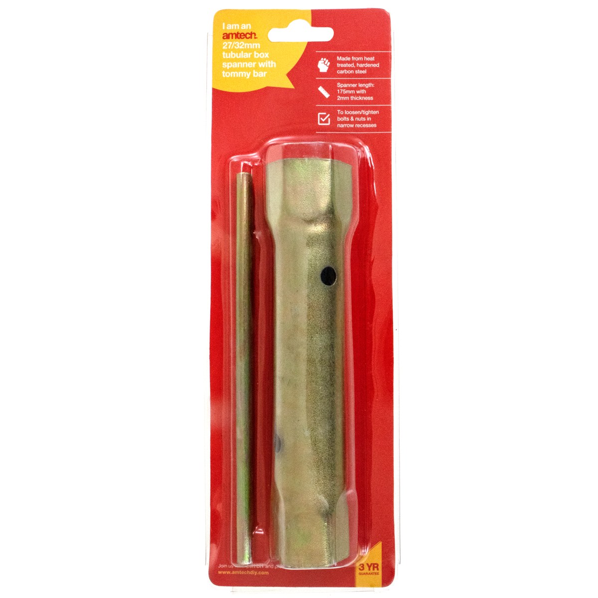 Am-Tech C0605 Spanner for Tubular Box 27/32 mm with Tommy Bar