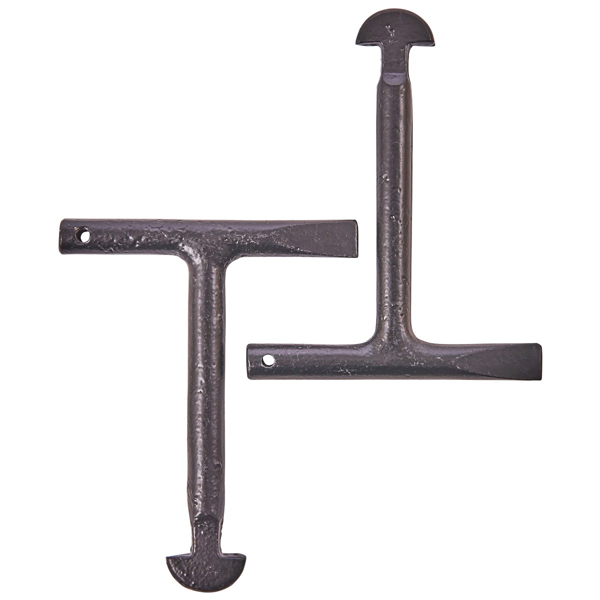 2pc Standard Man Hole Key Set Heat Treated Carbon Steel T-Handle D shaped end 
