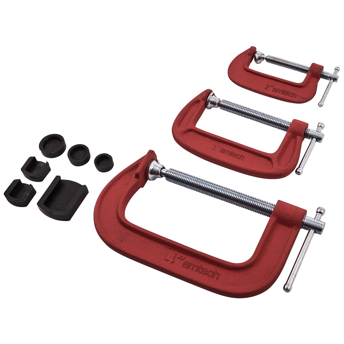 & 4" Soft Jaws Heavy Duty 75Mm 50Mm Details about   New 3Pc G Clamp Set 2" 3" 100Mm 