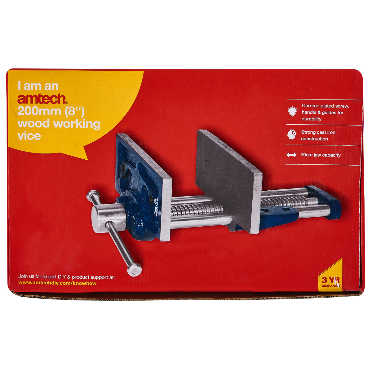 8 Wood Workers Work Table Bench Vice Clamp 200Mm by Amtech 