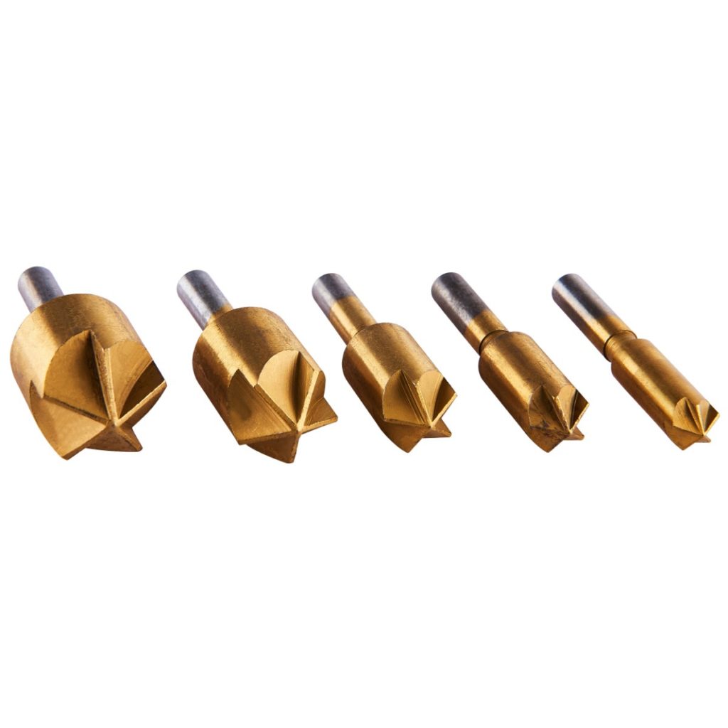 5pc titanium coated countersink bit set - Amtech