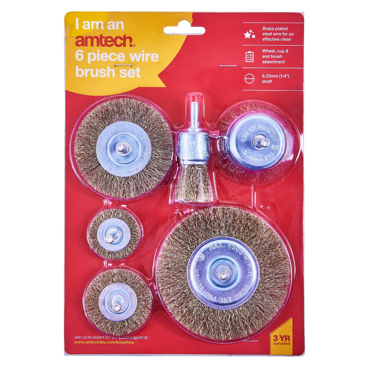 6 Piece Wire Wheel and Cup Brush Set