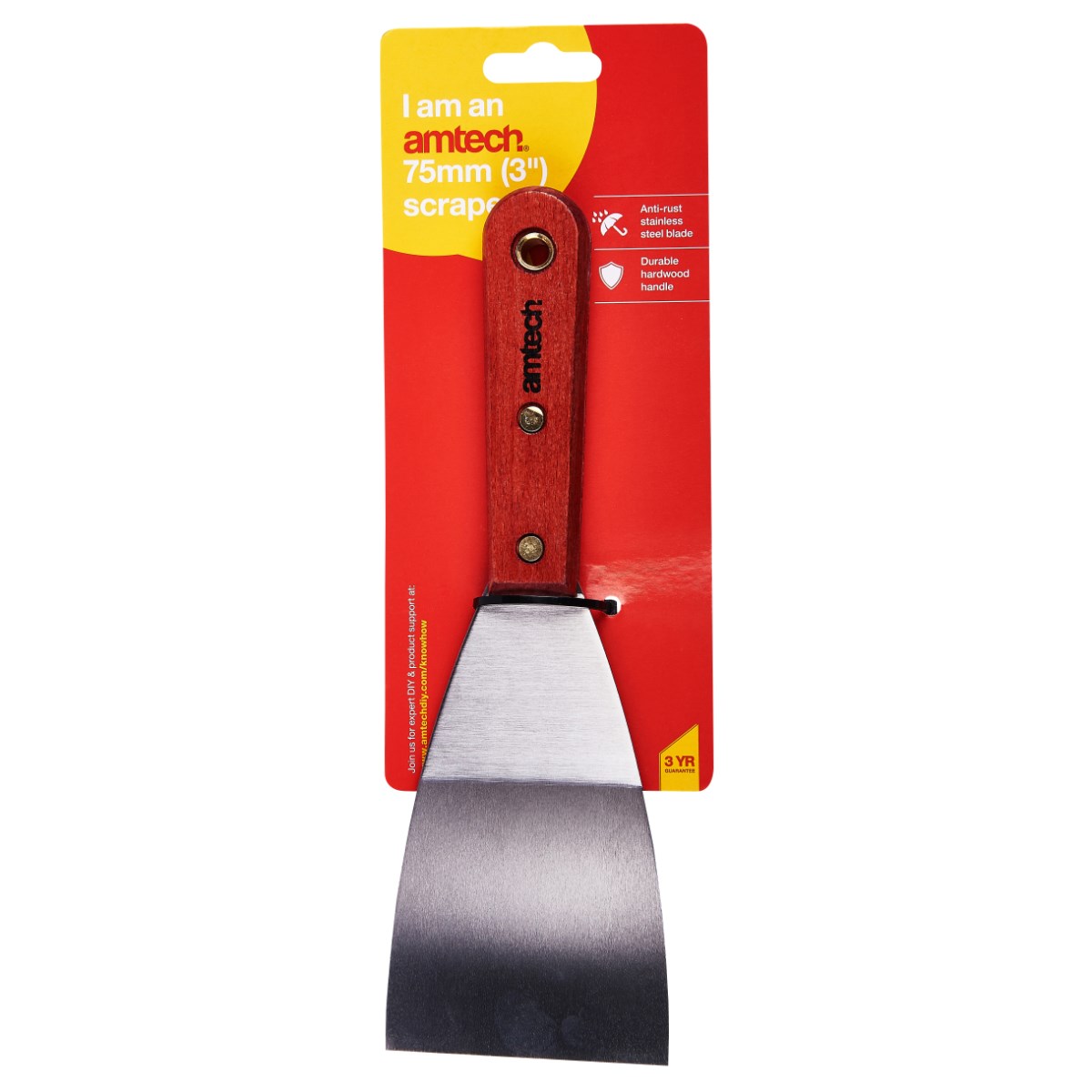 Hot Plate / Grill Scraper 100mm V Shaped with Wooden Handle