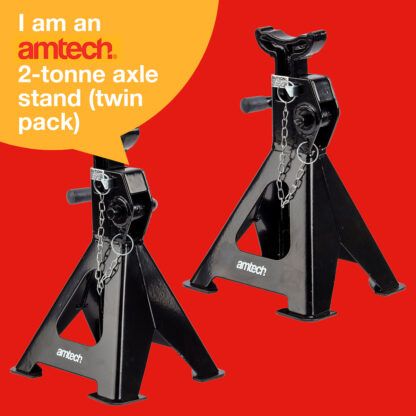 Amtech 2 tonne axle stands (Twin pack)