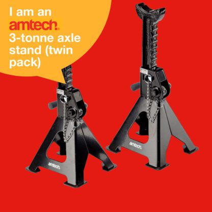 Amtech 3 tonne axle stands (Twin pack)