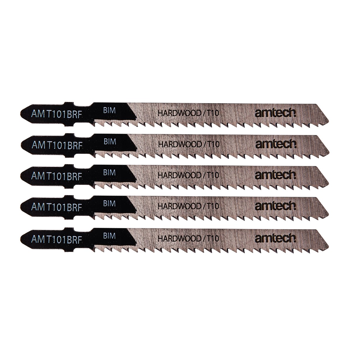 AMT101BRF 5 x Jigsaw Blades Set Reverse Cut WOOD Cutting Hardwood 10 TPI 