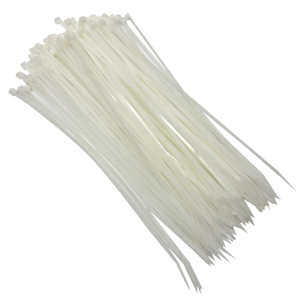 100pcs Tie Wraps (200 x 2.5 mm) White - Amtech