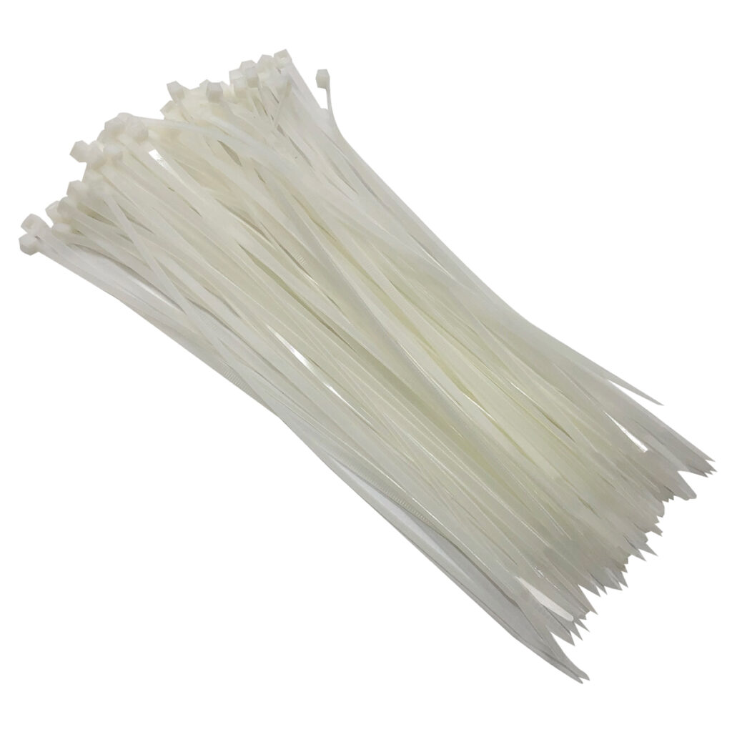 60pcs Tie Wraps (300 x 4.8 mm) White - Amtech