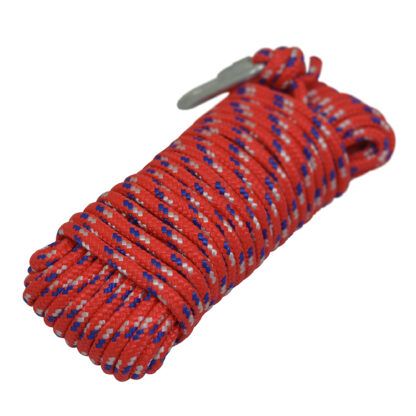 15m x 6mm braided rope with carabiners