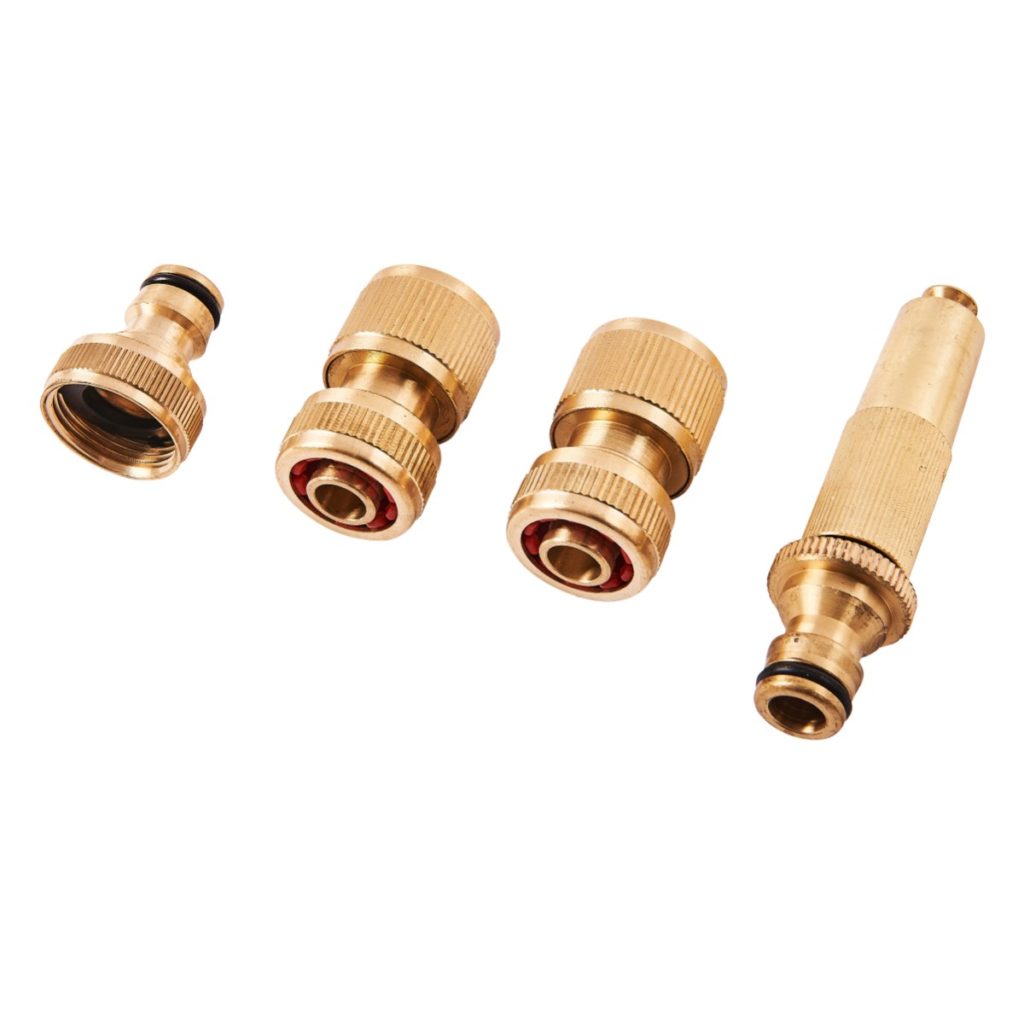 4pc brass hose fitting set - Amtech