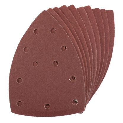 Pack of 10 P60 grit hook and loop delta sanding sheets