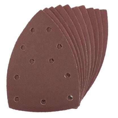 Pack of 10 P240 grit hook and loop delta sanding sheets