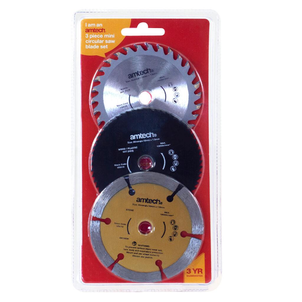 3 Piece 85mm Mini Circular Saw Blade Set 3453