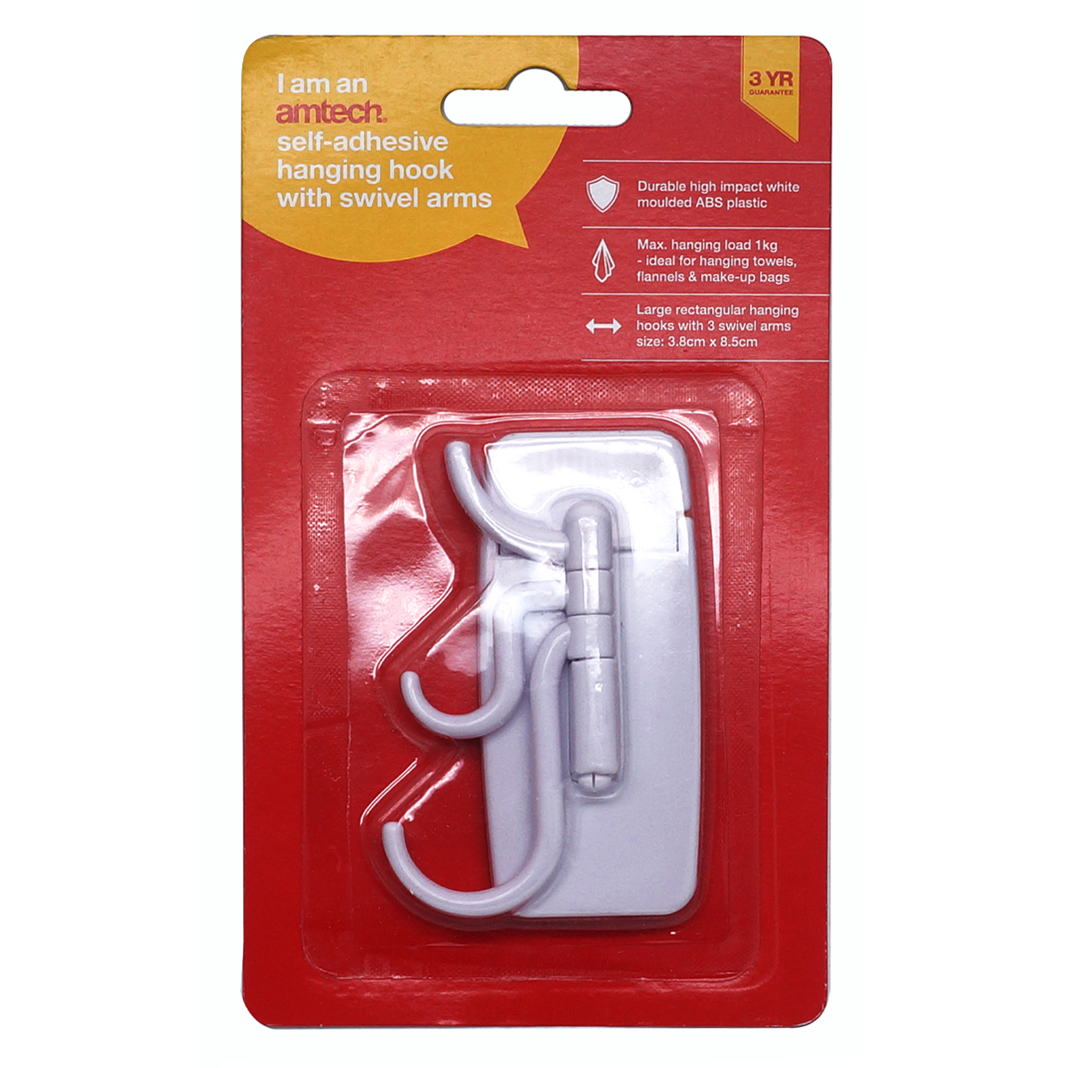 Amtech Self-Adhesive Hanging Hook With Swivel Arms