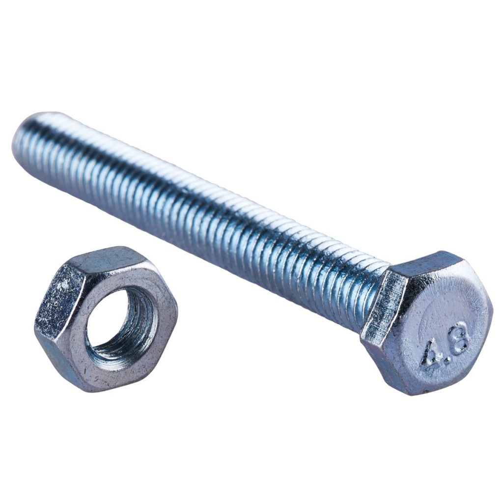 M6 X 50mm Hex Bolt 5pc With M6 Nut 5pc 4 8 Amtech