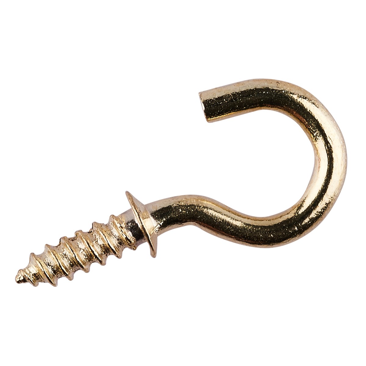 BOX 1000 X BRASS PLATED CUP HOOKS SHOULDERED SCREW IN 13MM 